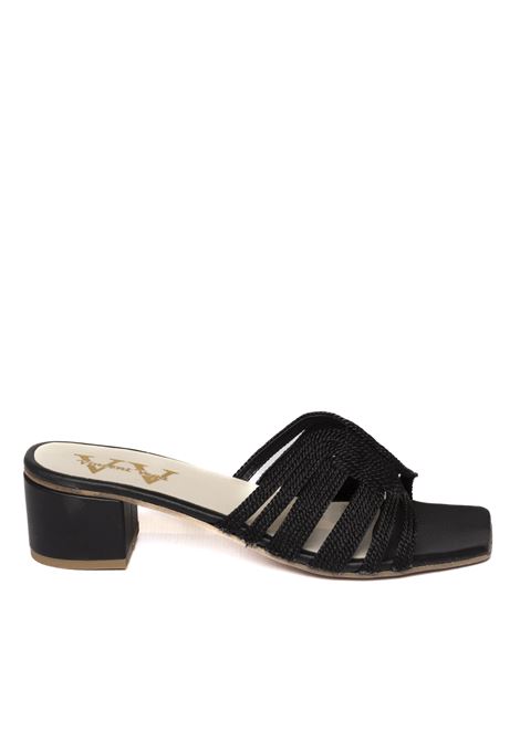 Black rafia sandal VINCENT VEGA | BOLTON PTQ40RAFIA-NERO